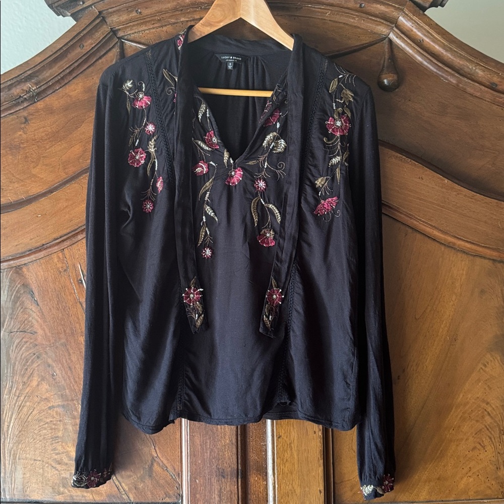 Lucky Brand Embroidered Floral Top